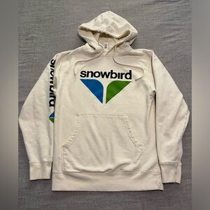 Snowbird Utah Ski Resort Hoodie White Logo Pullover Snowboard Men’s Size Small